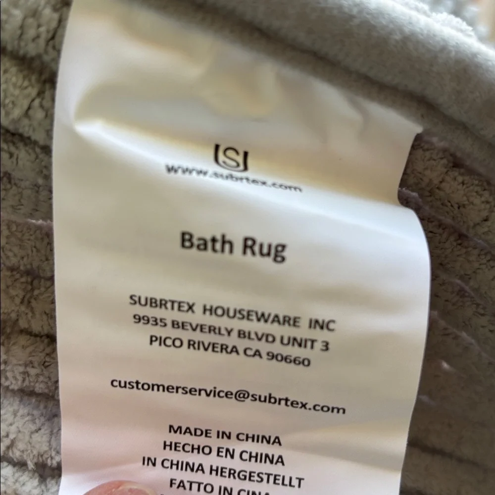 SUBRTEX Bathroom Rugs Chenille Bath Mat Machine Washable(Light Gray,16